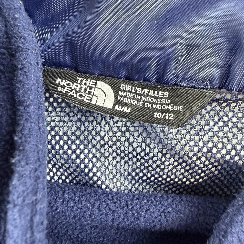 The North Face Jacket Girls M 10/12 Blue 3-in-1 Fleece Lined Hooded Full Zip